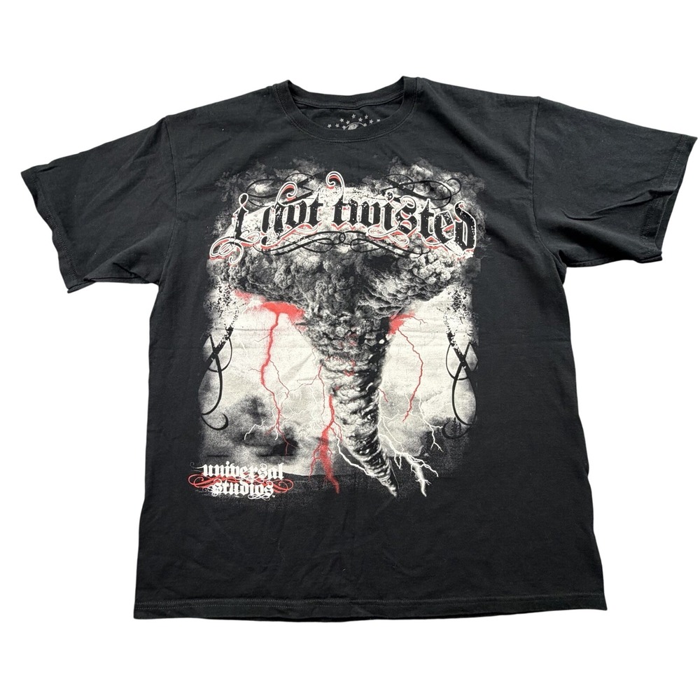 Universal Studios Twisted Graphic T Shirt Black‎ XL Horror Ride Tee